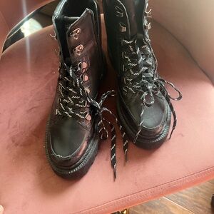 Vince Camuto Black Combat Boots